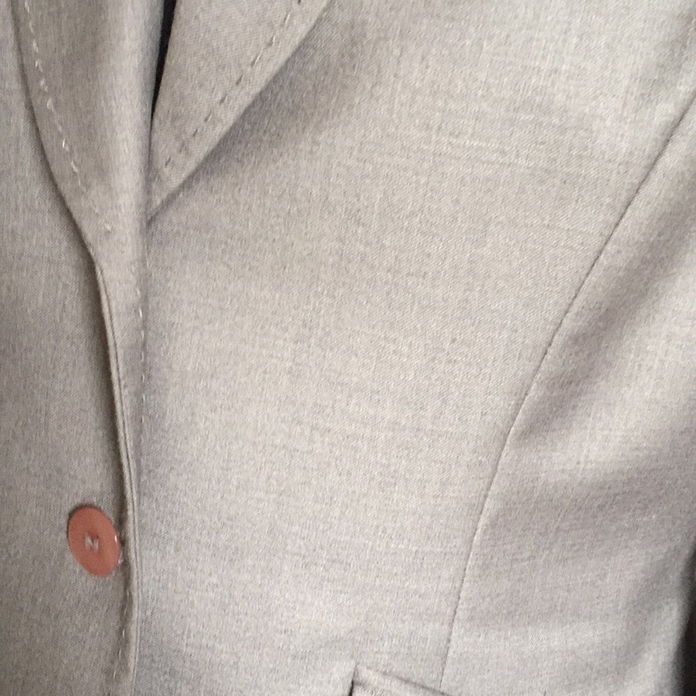 Kasper Jacket Blazer Women Size 6P Taupe Tailored Detailed Stitching - Picture 5 of 15